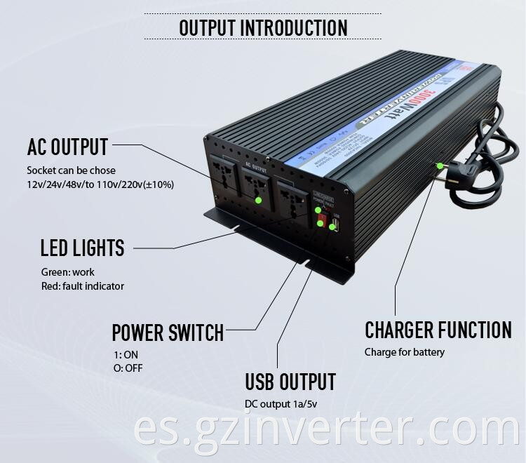 Precio del inversor de energía de alta calidad en Pakistán Inverter Charger 3000WATT